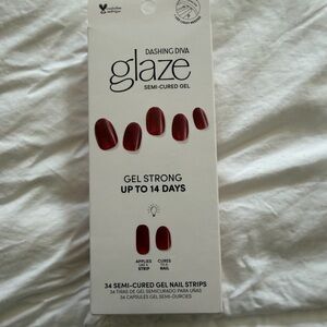 Dashing Diva Glaze Semi-Cured Gel Nail Strips - Red